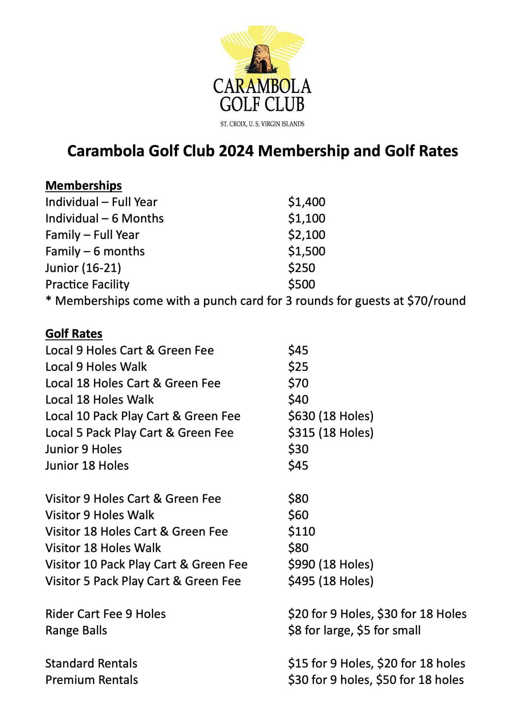 Carambola Golf Course Rates St. Croix USVI